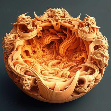 3D model Great Bowls of Fire Kairyu Activate Imperial Rage (STL)